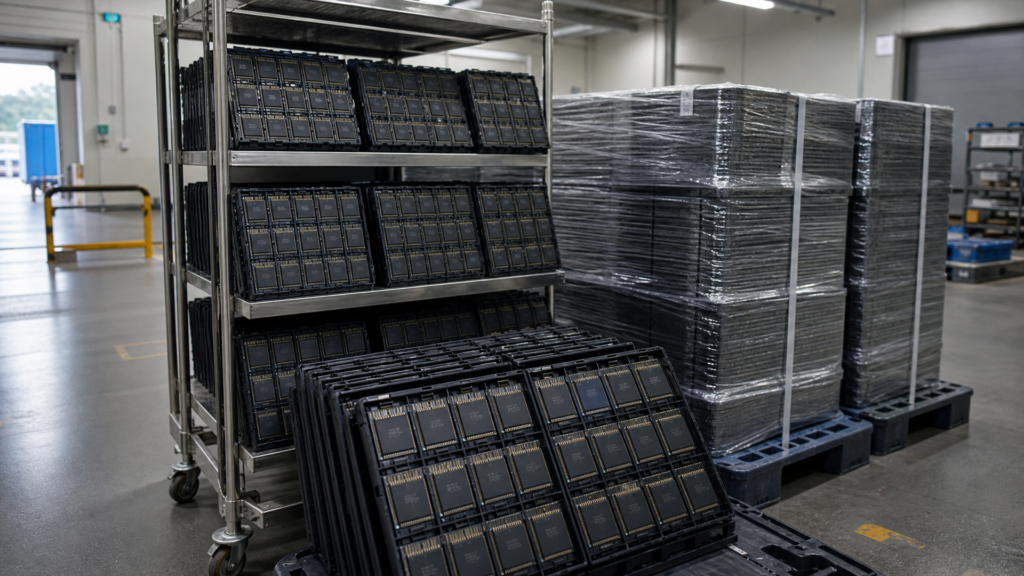 Semiconductor wafer production line in South Korea linked to AI memory chip exports