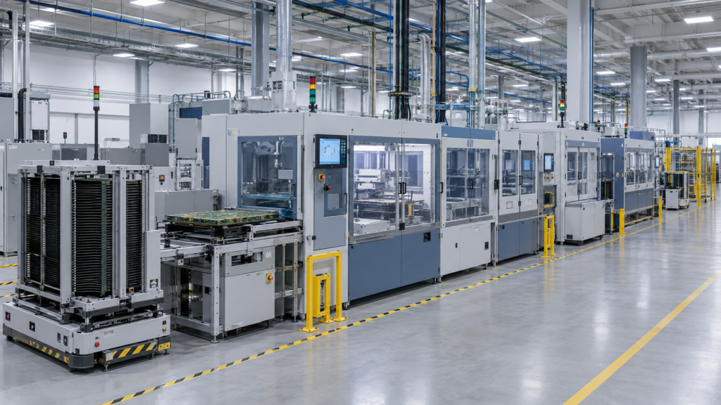 IC substrate production equipment in Taiwan’s advanced semiconductor packaging supply chain